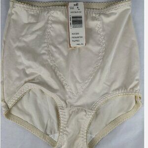 NWT Vintage Bali Beige Something Else Girdle Panties Briefs Sz M Nylon Satin